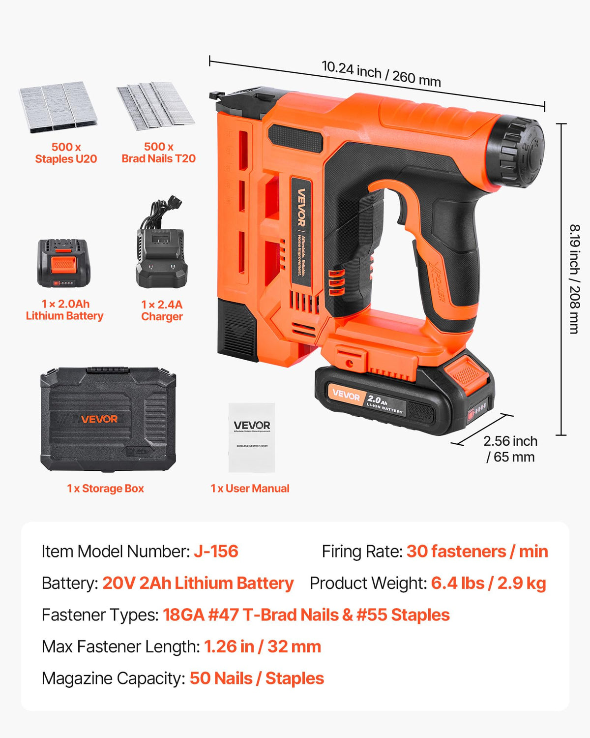 Cordless 2-in-1 18 Gauge Nail Gun Staple Gun R8036