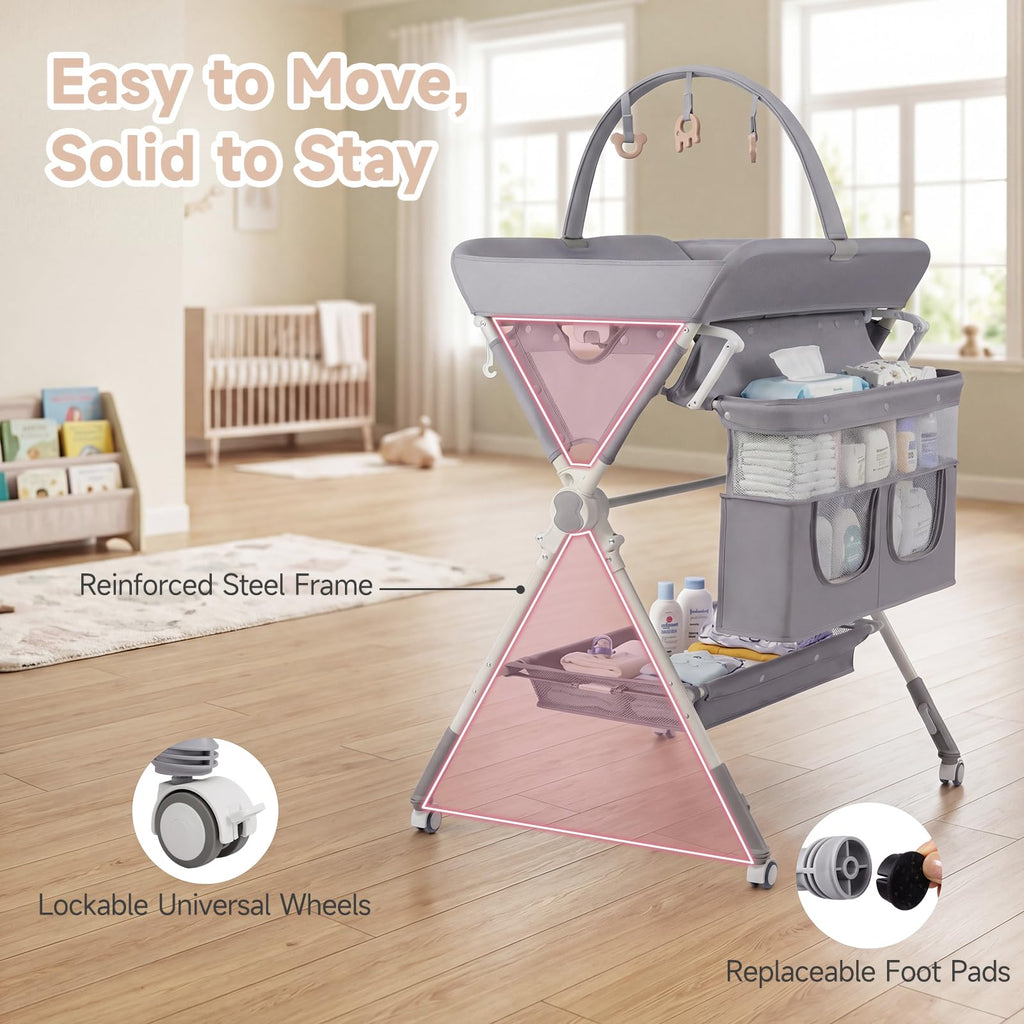 Portable Baby Changing Table with Wheels Y42722