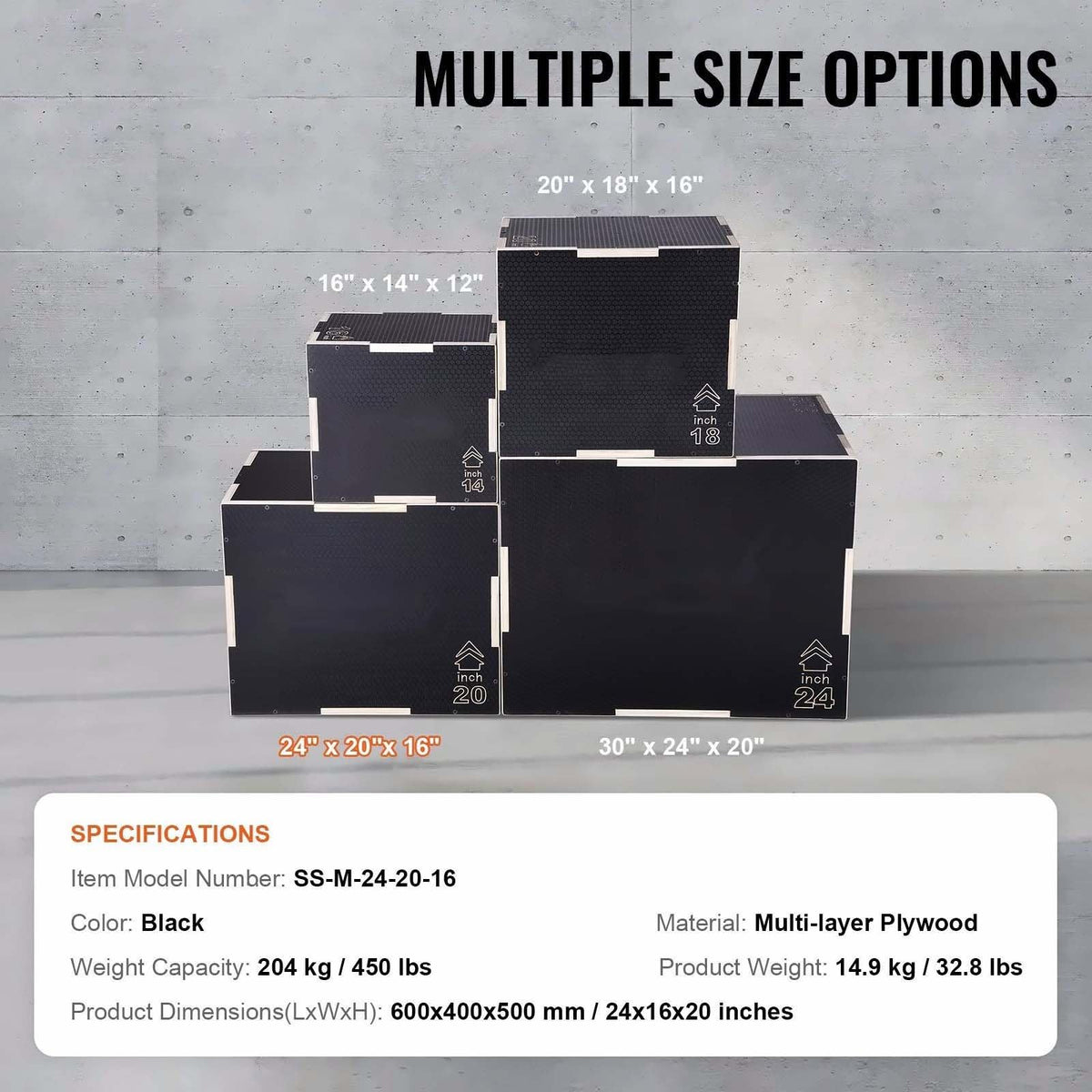 24/20/16 Inch Wooden Plyo Box U627091