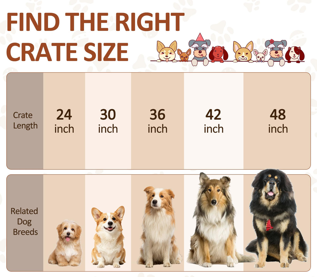 48 inch Folding Metal Wire Dog Crate with Double Door B28549