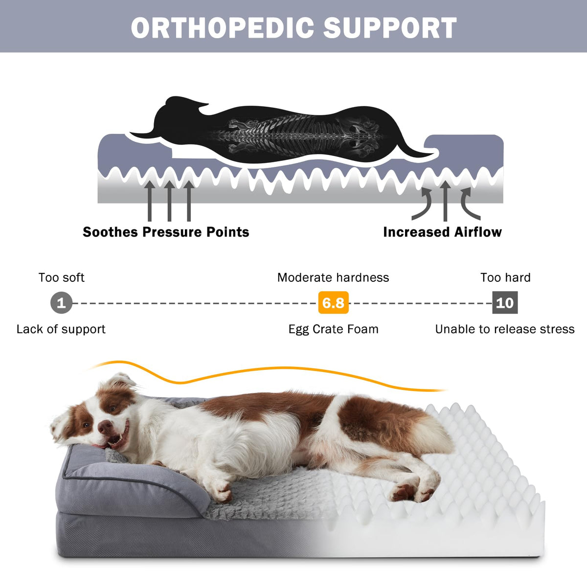 XL Washable Orthopedic Dog Sofa with Egg-Crate Foam Q2941