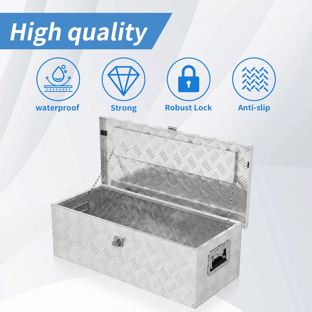 30 x 14 x 10 inch Aluminum Truck Tool Box W8800