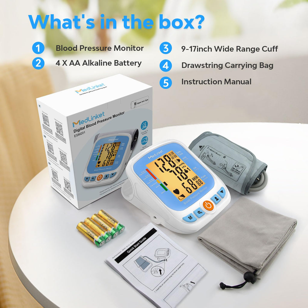 Blood Pressure Monitor with Adjustable Cuff and Backlit Display U905