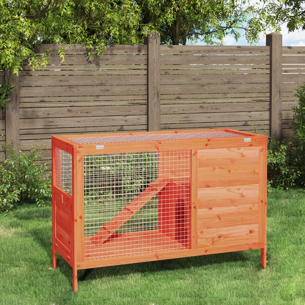 2 Tier Solid Wood Rabbit Hutch with Ramp P407