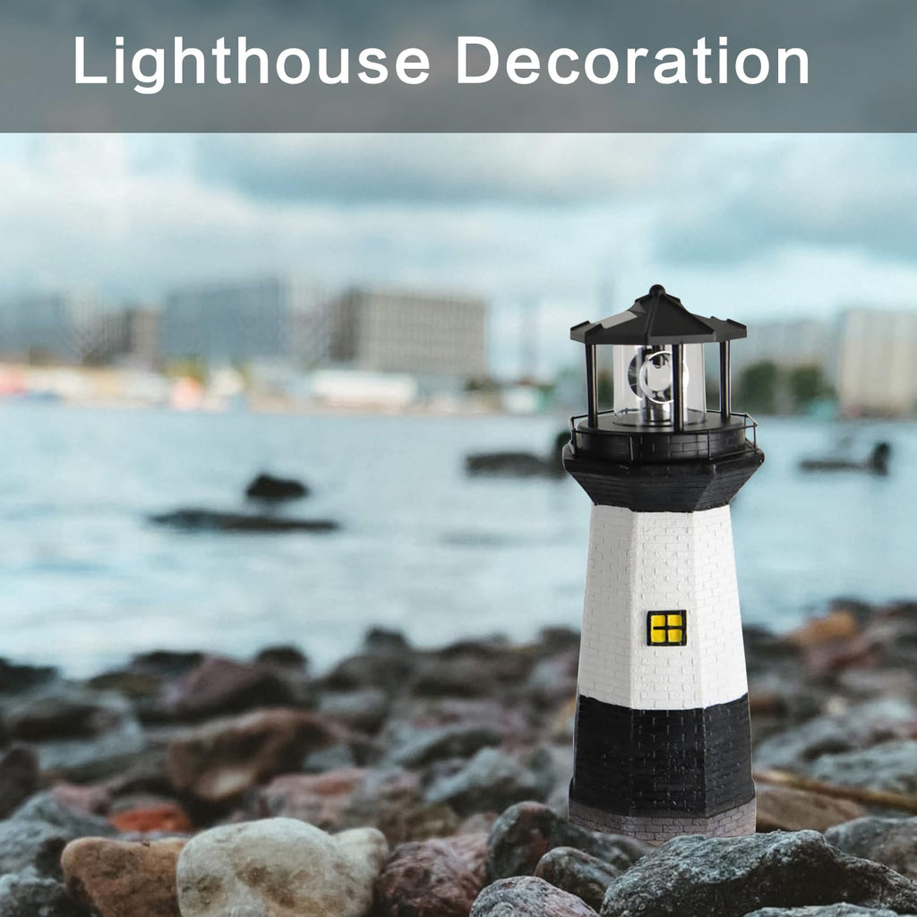 Solar Powered Lighthouse Garden Light with Rotating Beacon G887