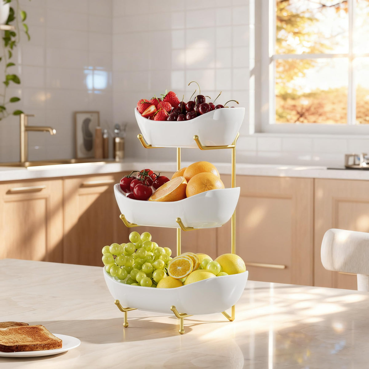 Ceramic 3 Tier Fruit Bowl R675