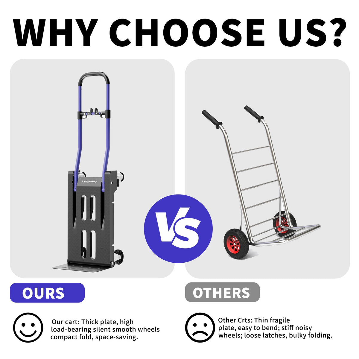 3-in-1 Folding Hand Truck 330lbs Portable Dolly Cart with Adjustable Handle N6935