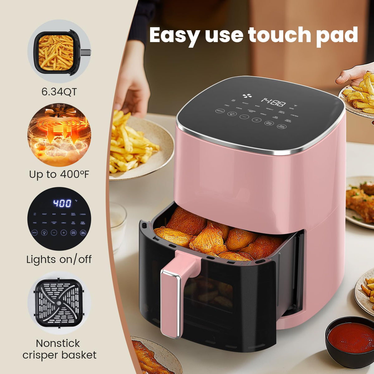 6 Quarts Air Fryer with Window E305