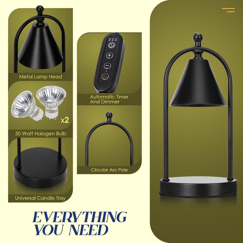 Black Candle Warmer Lamp with Timer Q999720