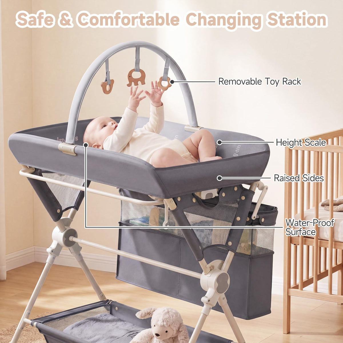 Portable Baby Changing Table with Wheels Y42722
