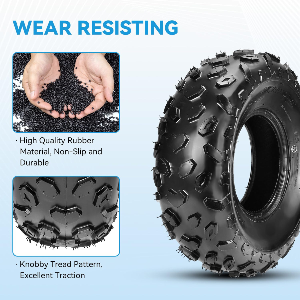 19x7-8 Mini Bike Tire Tubeless Replacement A8410