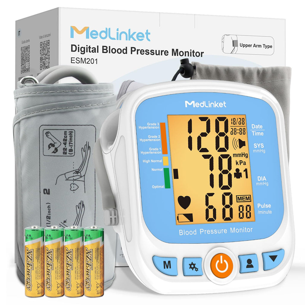 Blood Pressure Monitor with Adjustable Cuff and Backlit Display U905