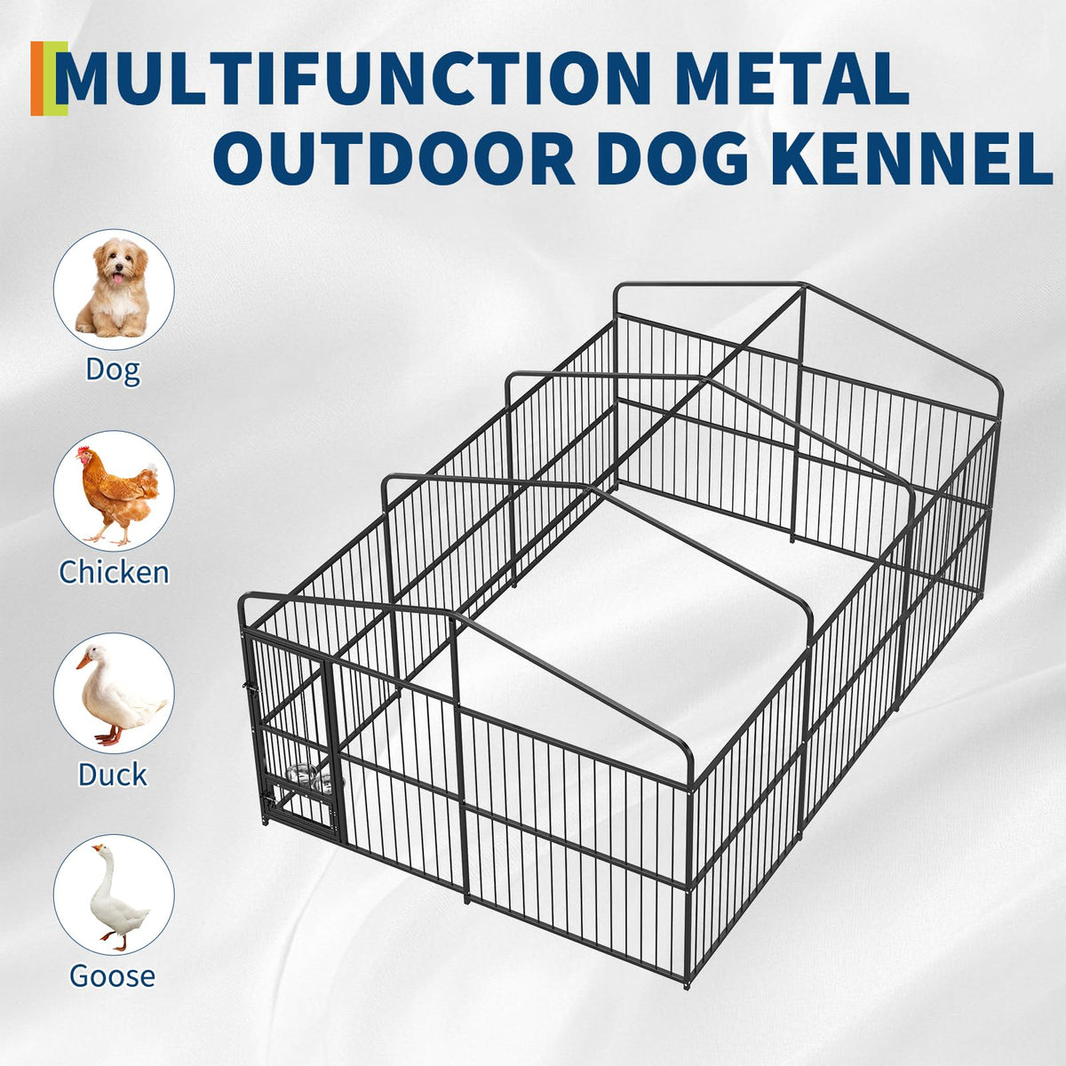 Large Outdoor Dog Kennel with Waterproof Canopy V130