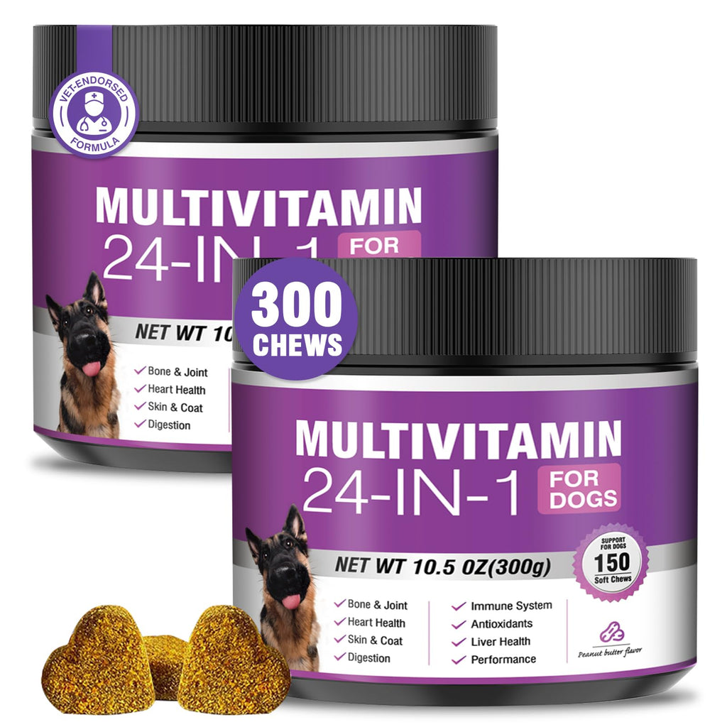 Chewable Dog Multivitamin 300 Ct with Chondroitin Probiotics Omega-3 Glucosamine C8075