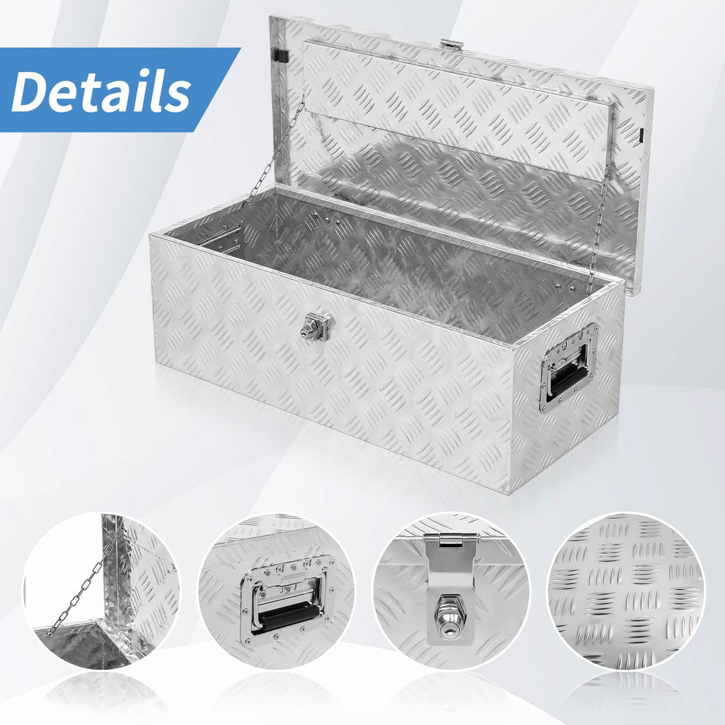 30 x 14 x 10 inch Aluminum Truck Tool Box W8800