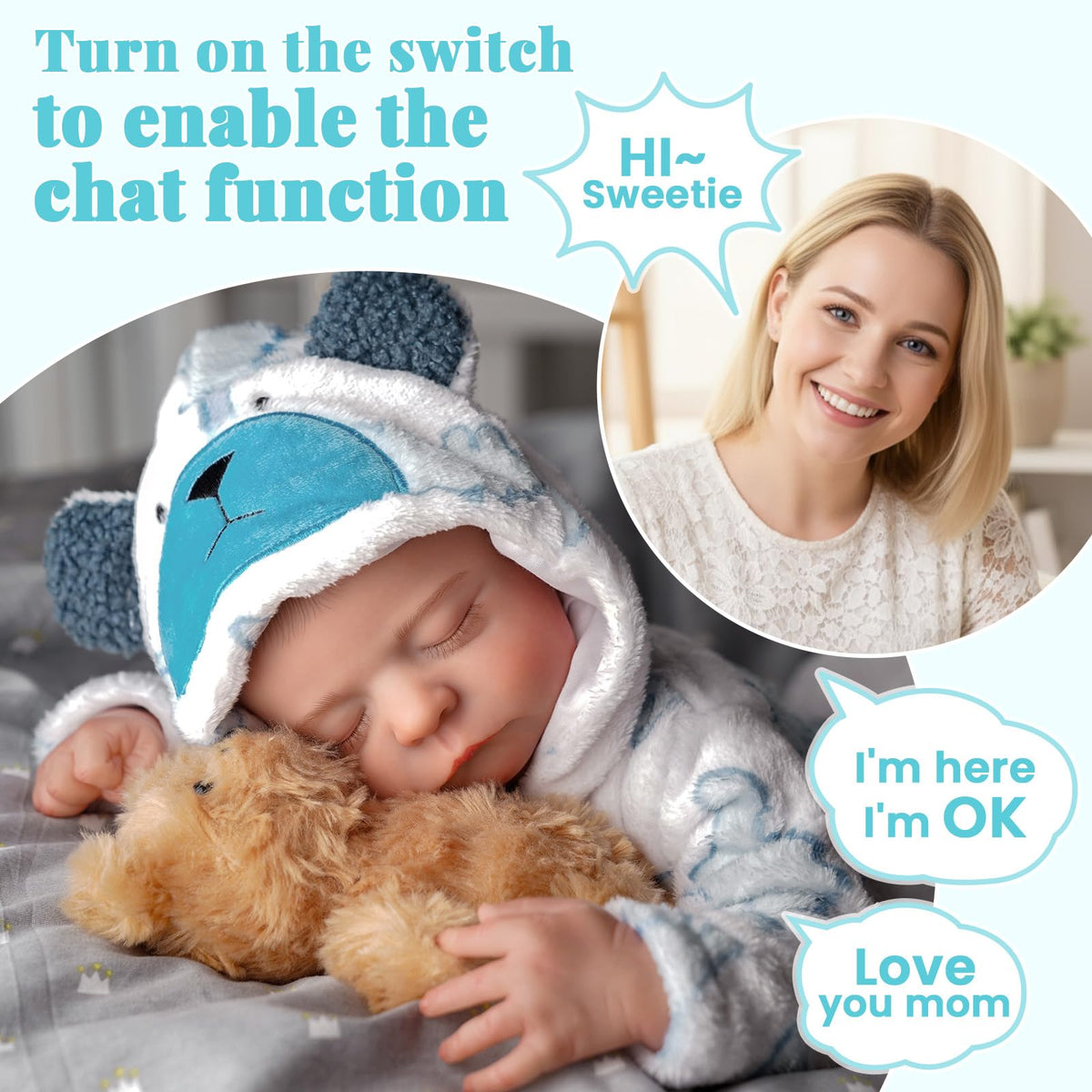 20 Inch 4-in-1 Interactive Baby Doll E316490