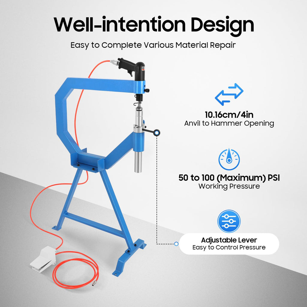 4" Pneumatic Planishing Hammer with Foot Pedal & Anvil U27368