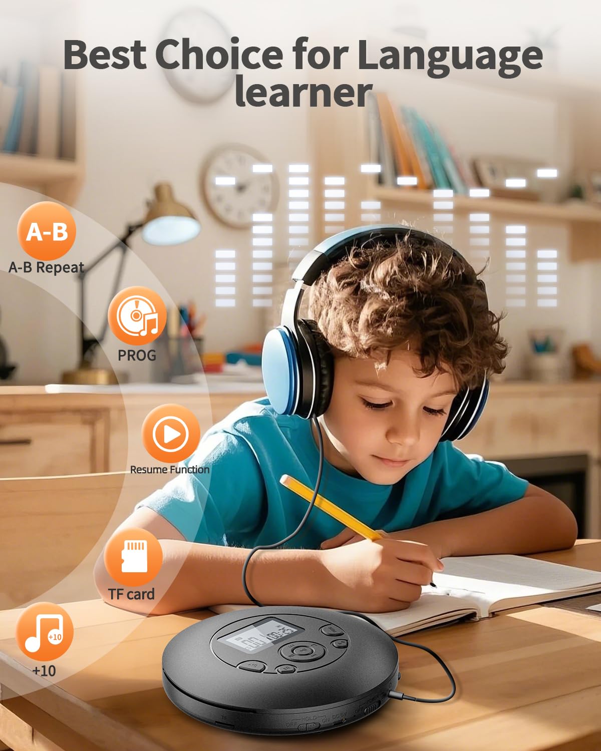 Portable CD Player Rechargeable with Headphones H5129
