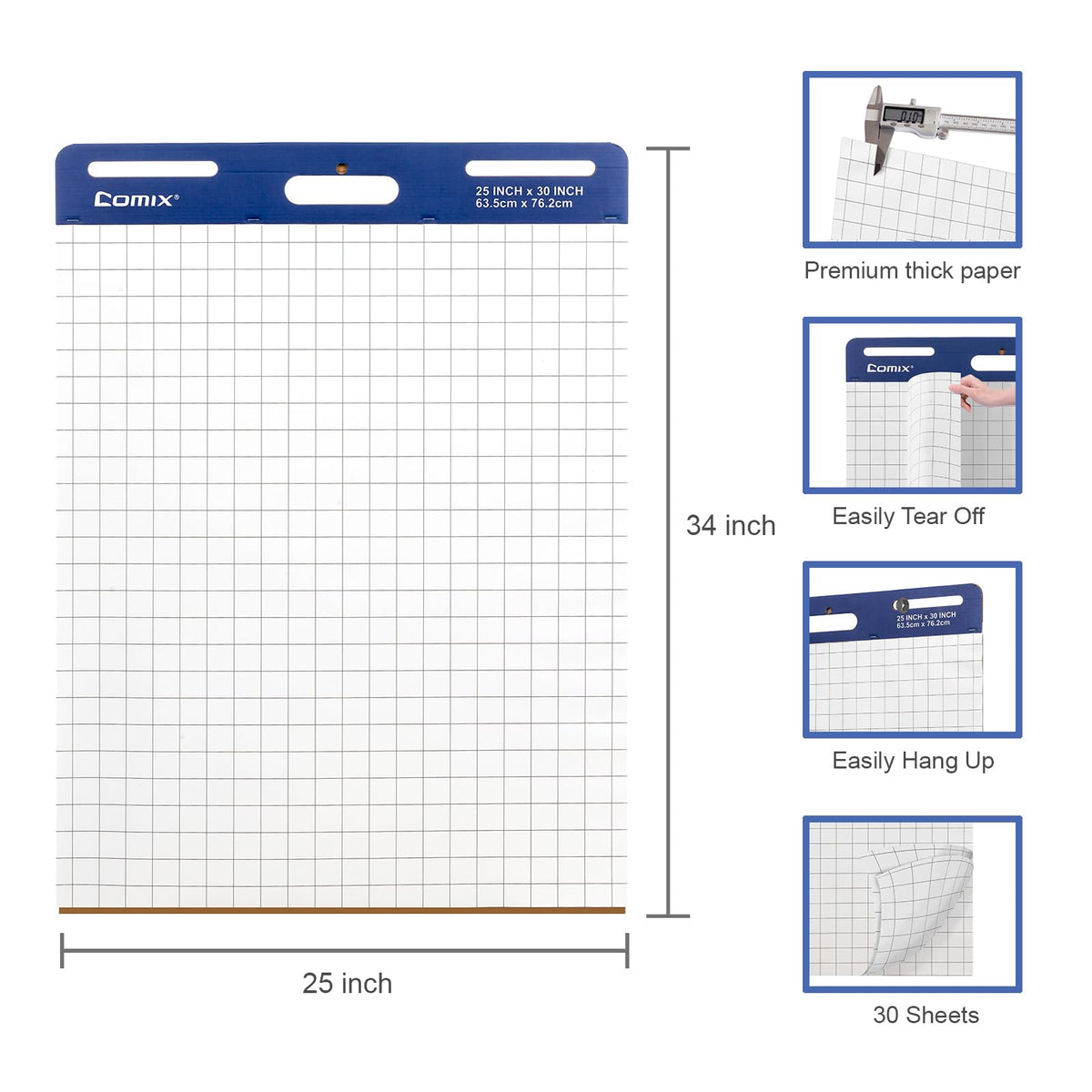 25 x 30 In Flip Chart Easel Pad, 30 Sheets/Pad, 4 Pads F71899