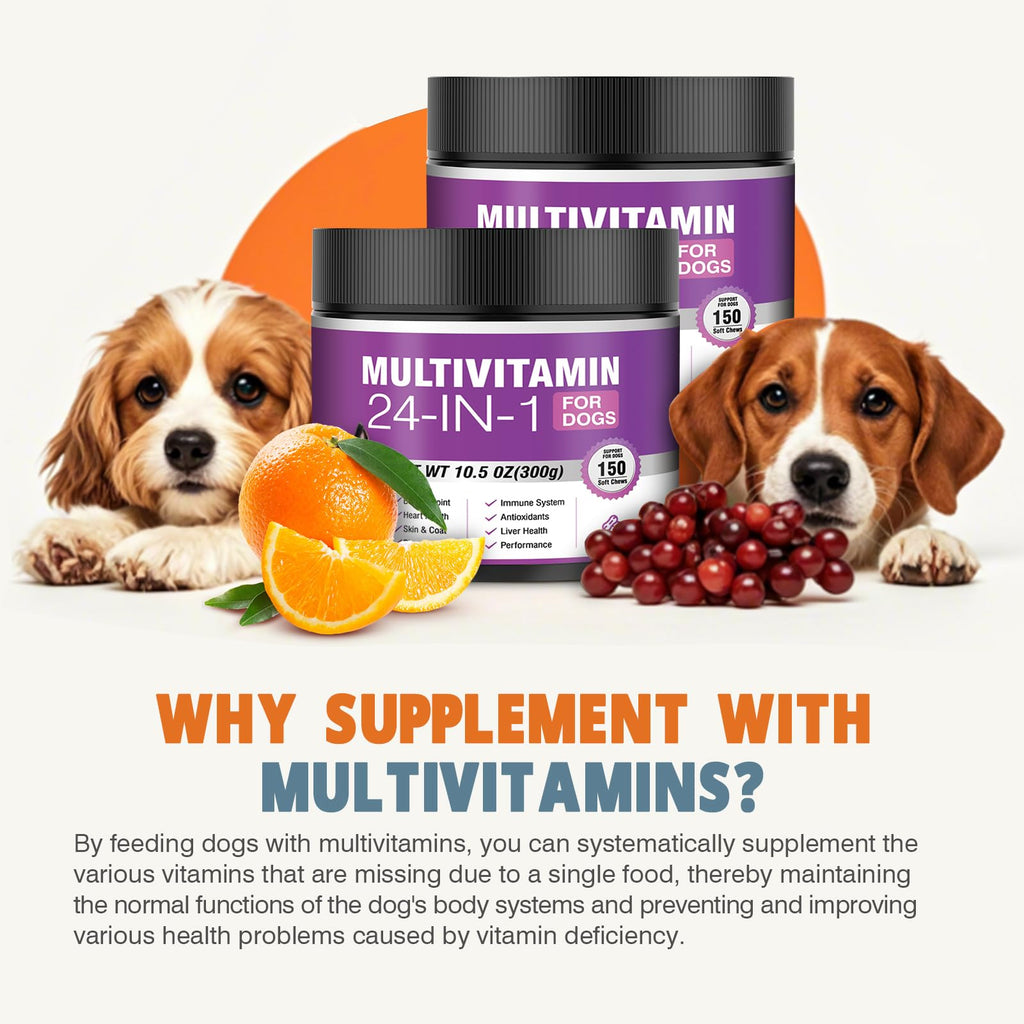 Chewable Dog Multivitamin 300 Ct with Chondroitin Probiotics Omega-3 Glucosamine C8075