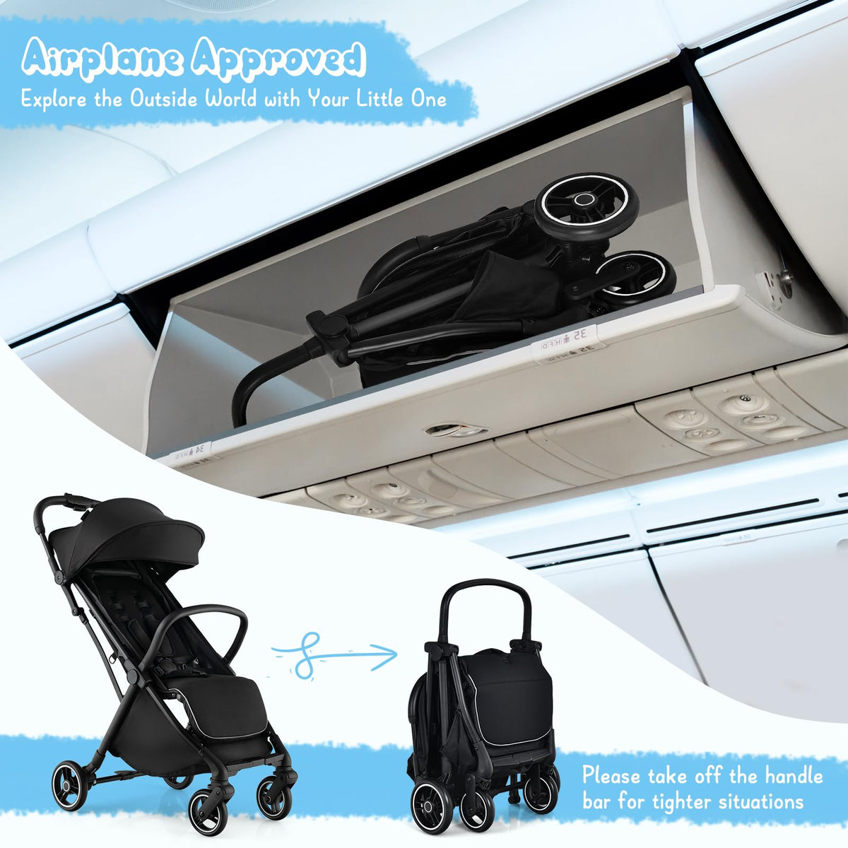 Lightweight Compact Baby Stroller with Canopy R714