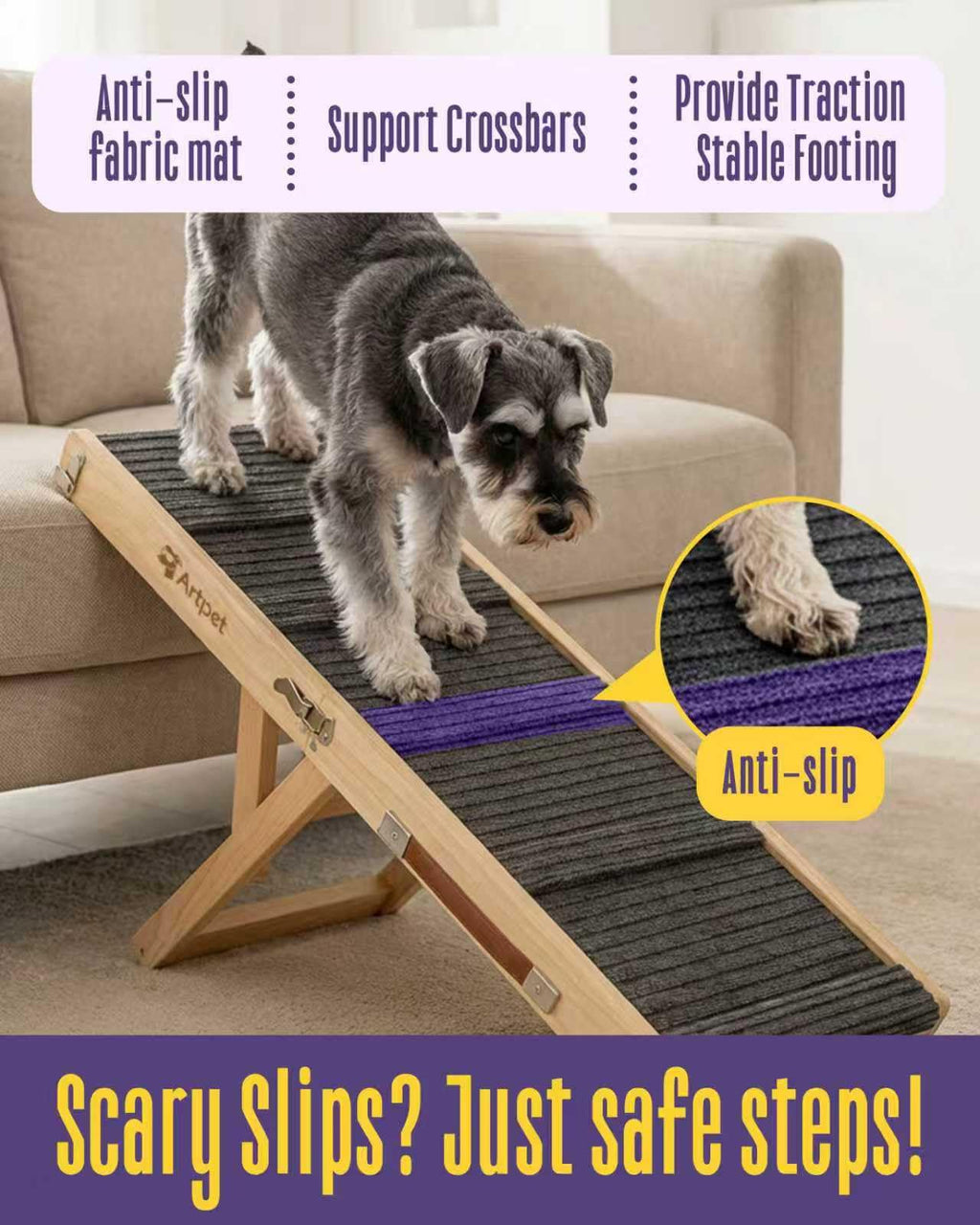 Adjustable Wooden Dog Ramp Q25125