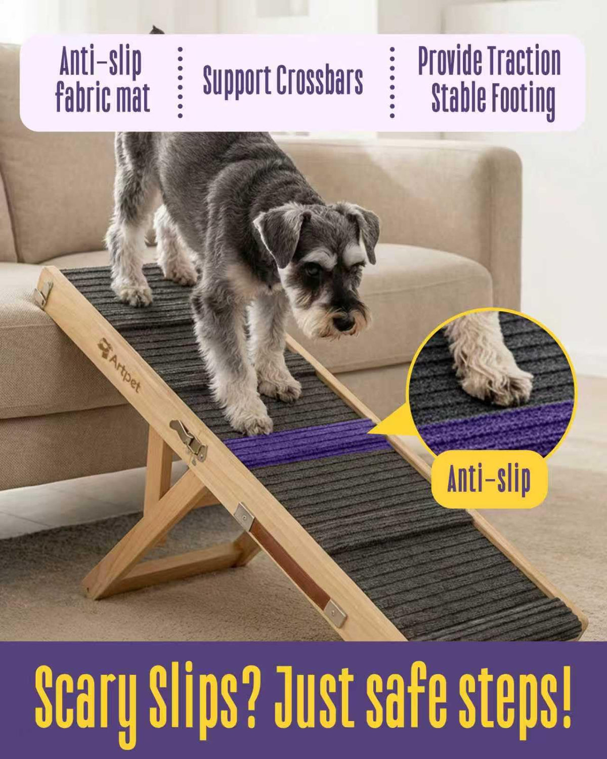 Adjustable Wooden Dog Ramp Q25125