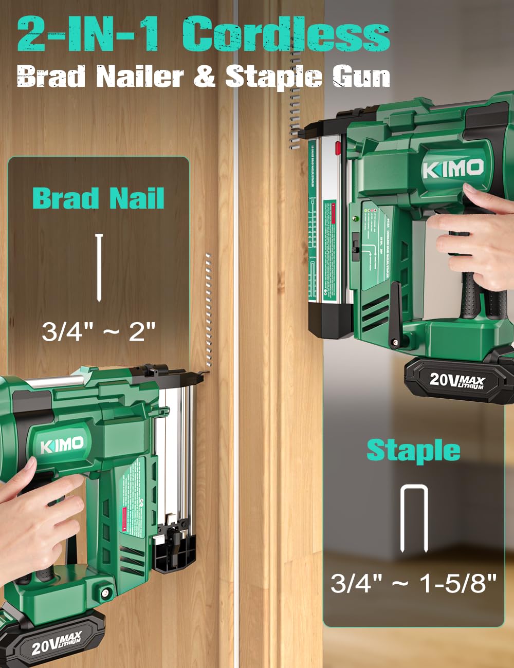 18 Gauge Cordless Brad Nailer and Stapler with Battery S1350