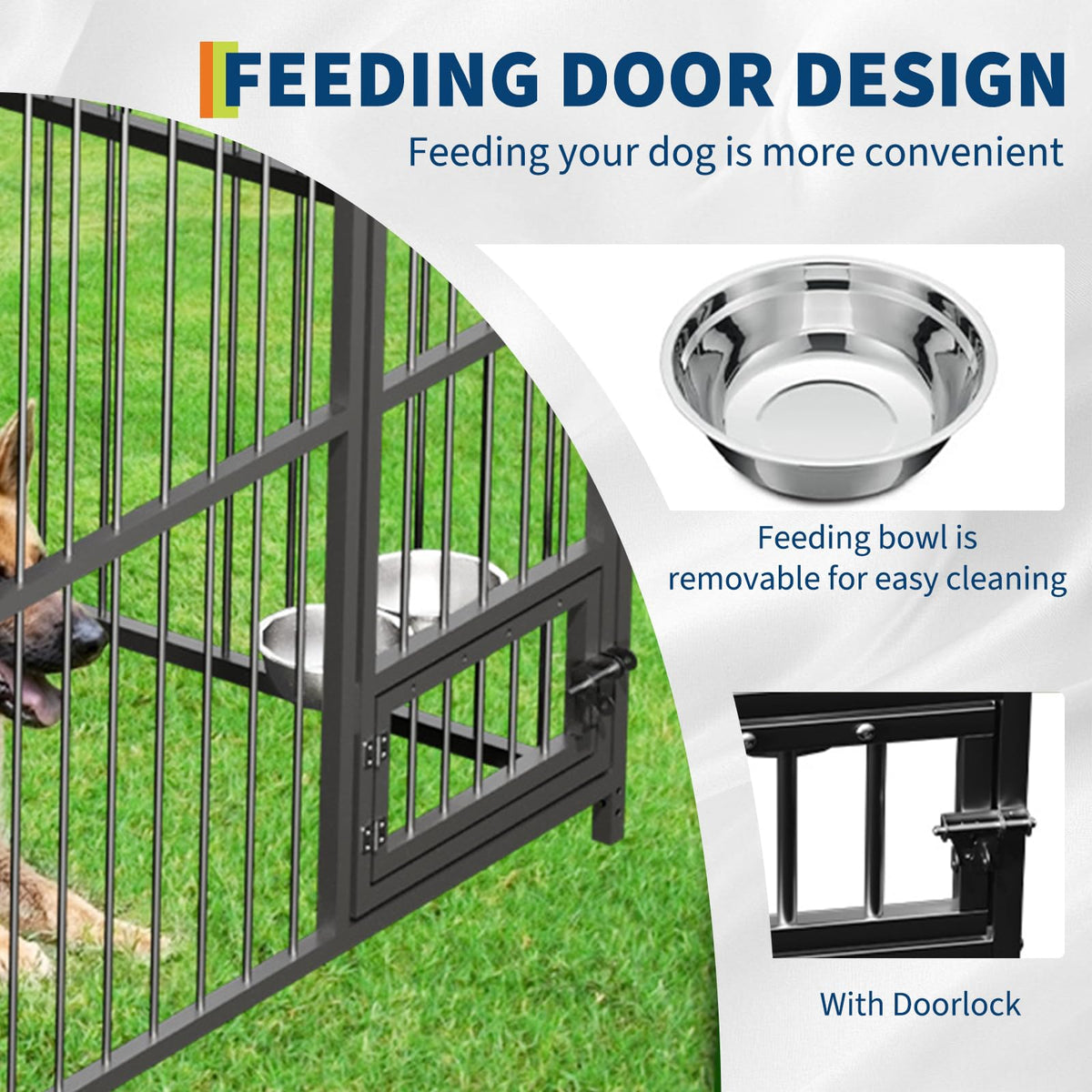Large Outdoor Dog Kennel with Waterproof Canopy V130