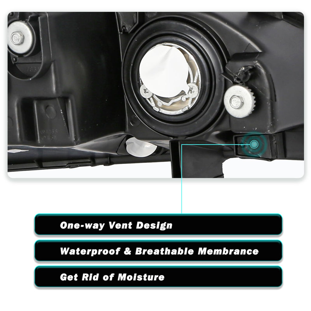 Headlight Assembly with Chrome Housing and Amber Reflector (L+R) A13116