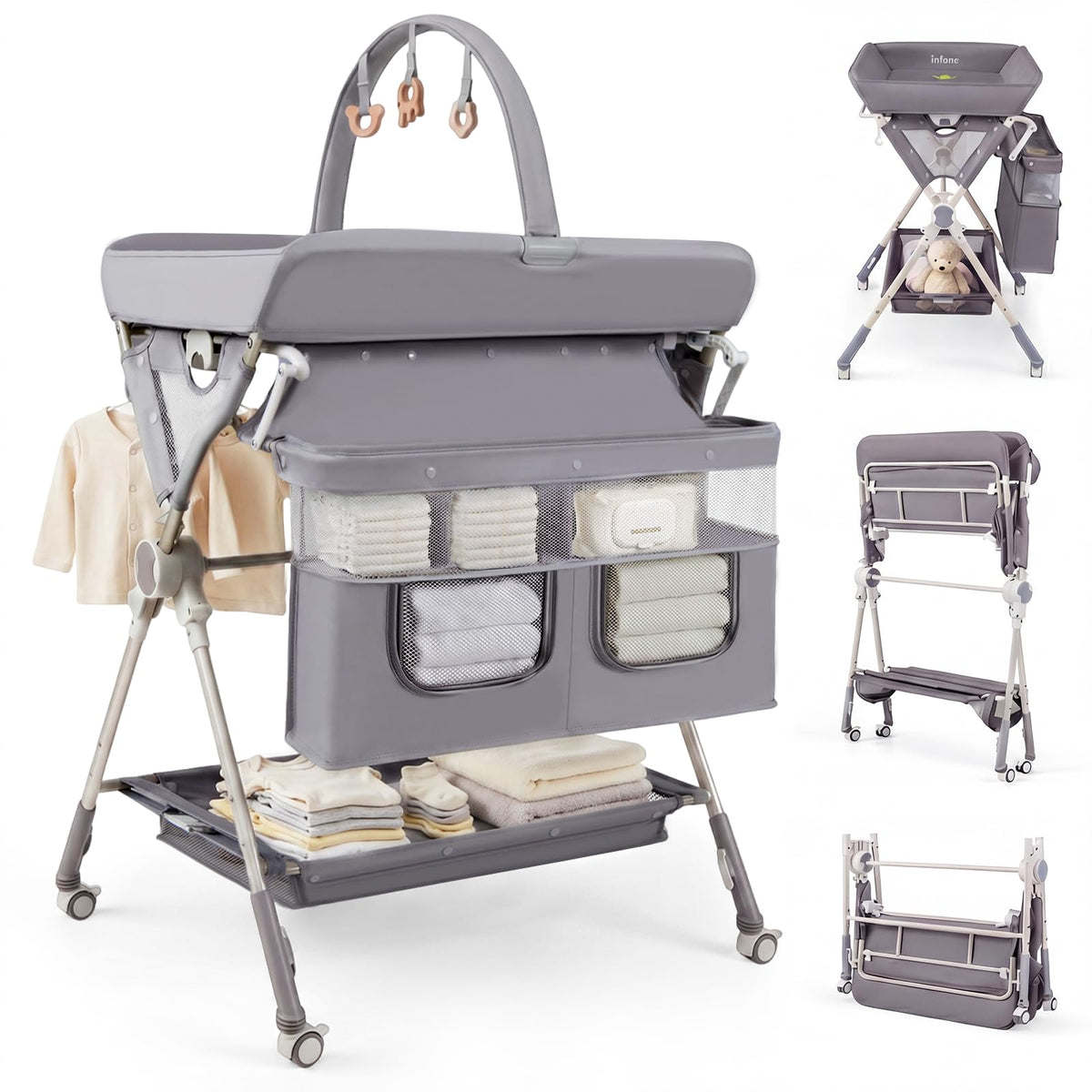 Portable Baby Changing Table with Wheels Y42722