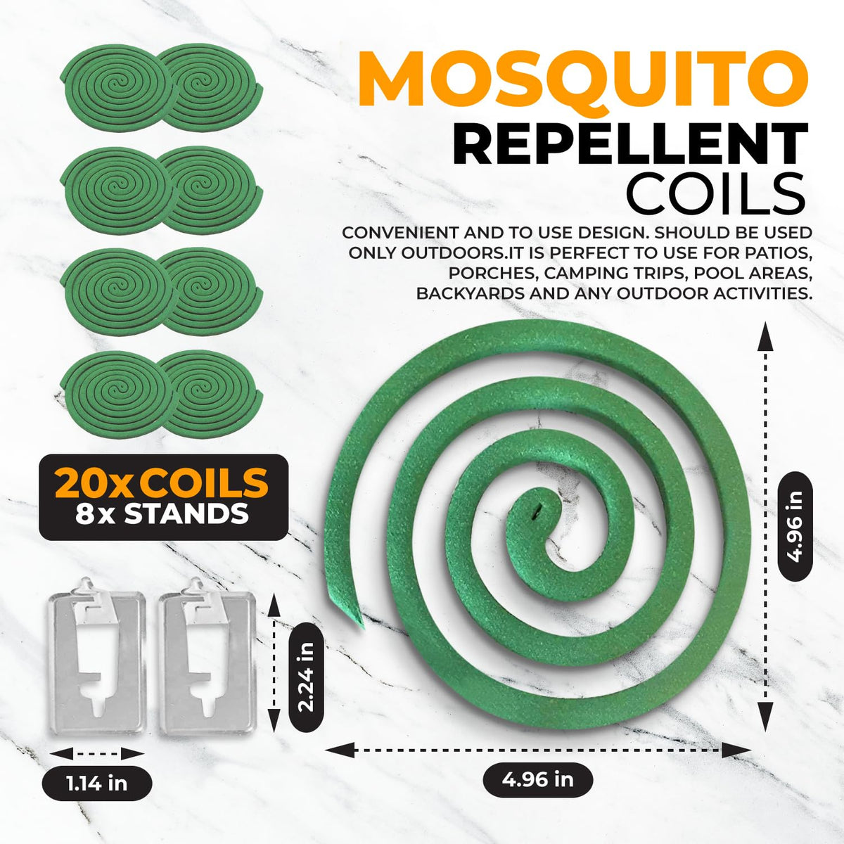 Mosquito Repellent Coils 20 Coils 8 Coil Stands K347714
