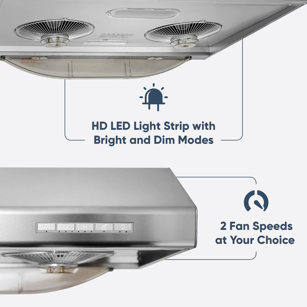 30 Inch 900 CFM Stainless Steel Under Cabinet Range Hood E239513