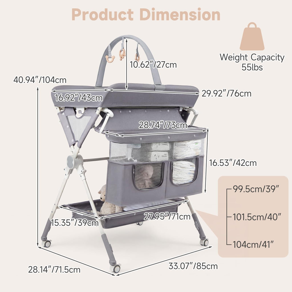 Portable Baby Changing Table with Wheels Y42722