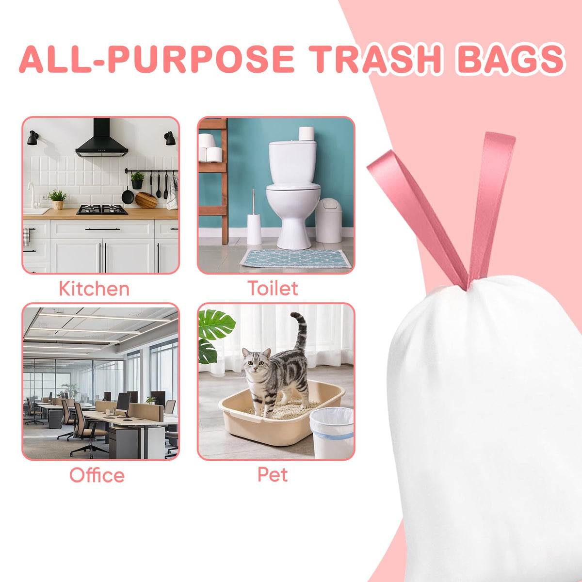 4 Gallon Scented Trash Bags with Drawstring Y5967