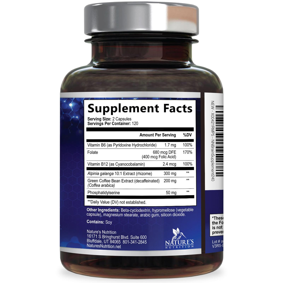 Brain Memory Supplement Pills 240 Capsules I936318