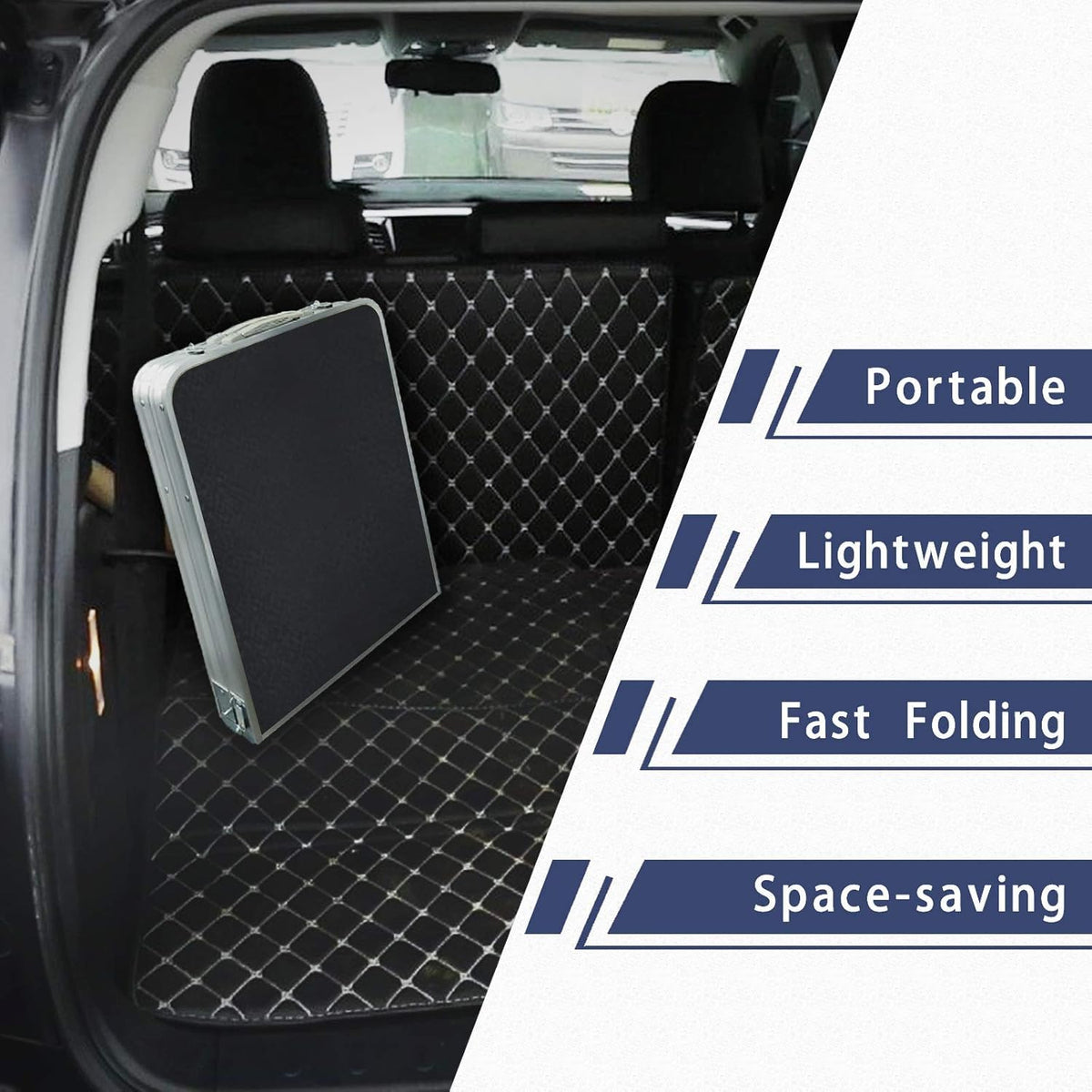 Folding Aluminum Camping Table with Storage Compartment H319