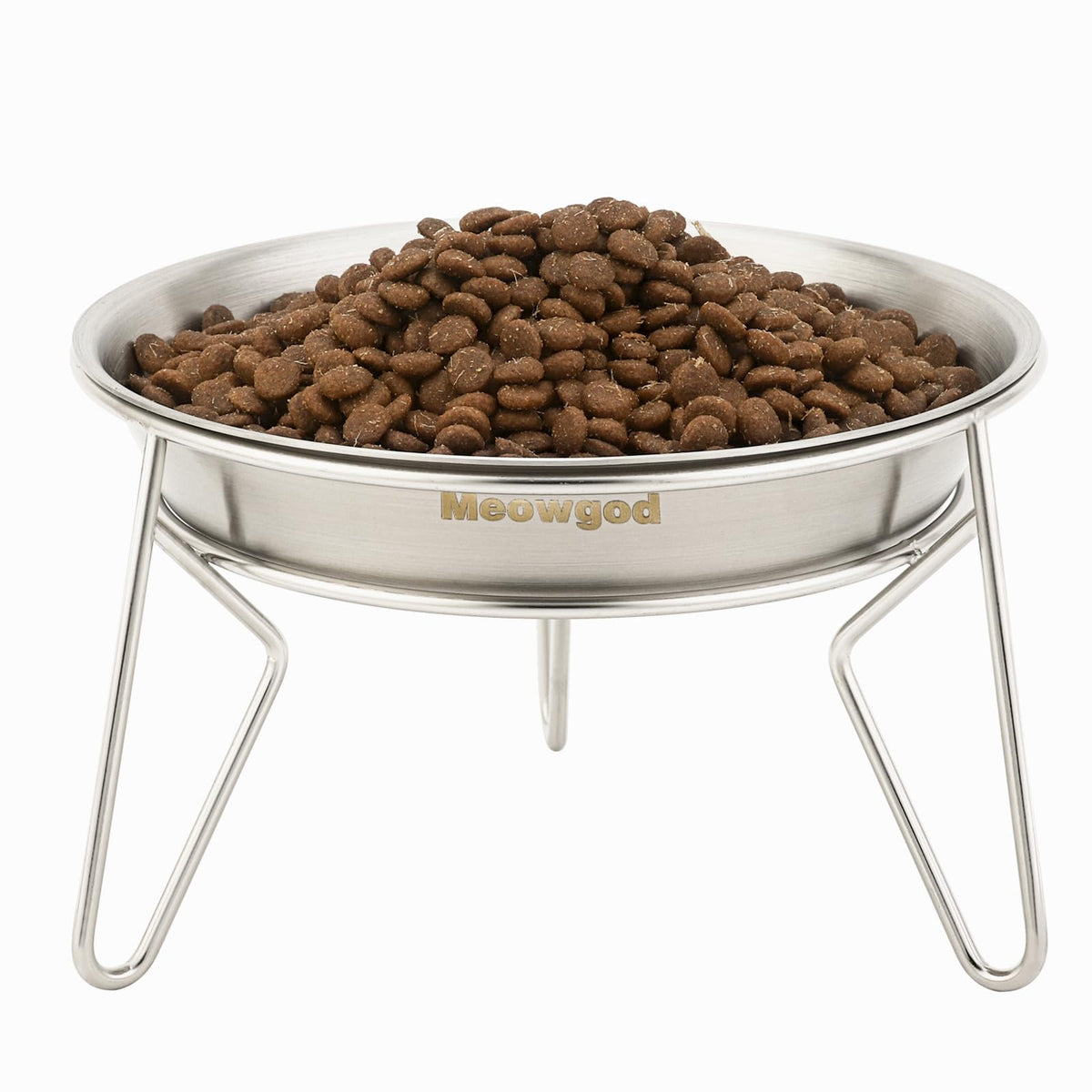 6.7" Elevated Stainless Steel Cat Bowls with Anti-Slip Stand N988
