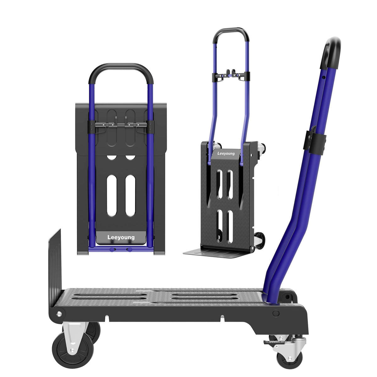 3-in-1 Folding Hand Truck 330lbs Portable Dolly Cart with Adjustable Handle N6935
