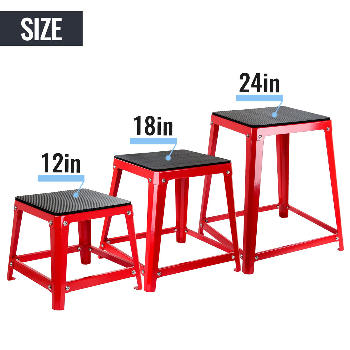 12/18/24/30 Inch Fitness Exercise Step Up Box J79572