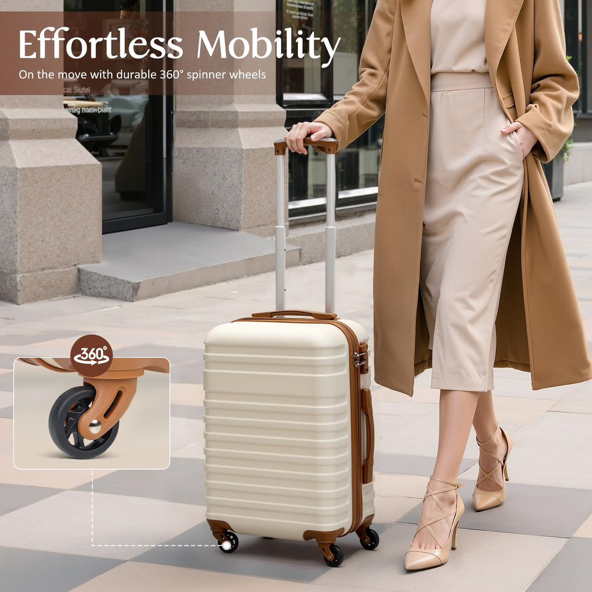 White 3 Piece Hardside Luggage Set L52625