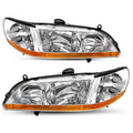 Headlight Assembly with Chrome Housing and Amber Reflector (L+R) A13116