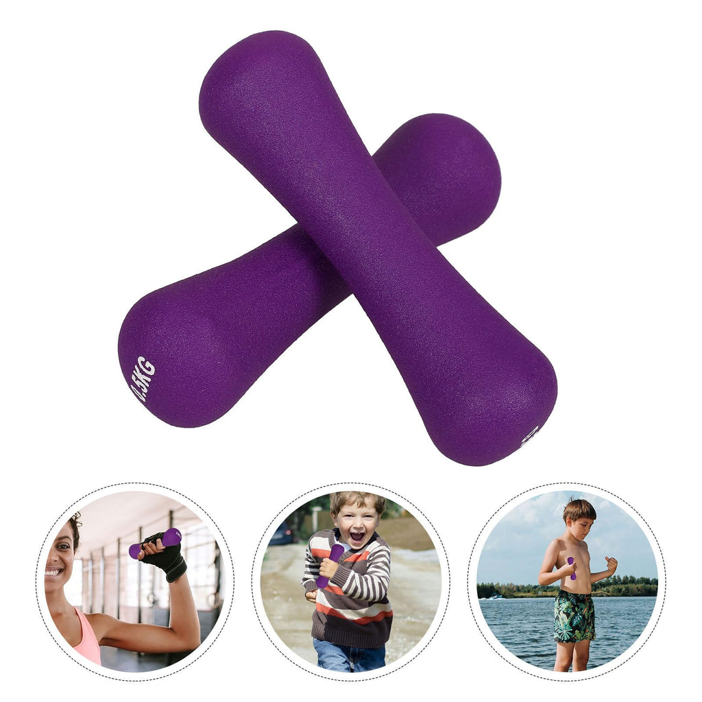 Bone-shaped Hand Dumbbells 2pcs 0.5kg Purple Neoprene Coated B33951