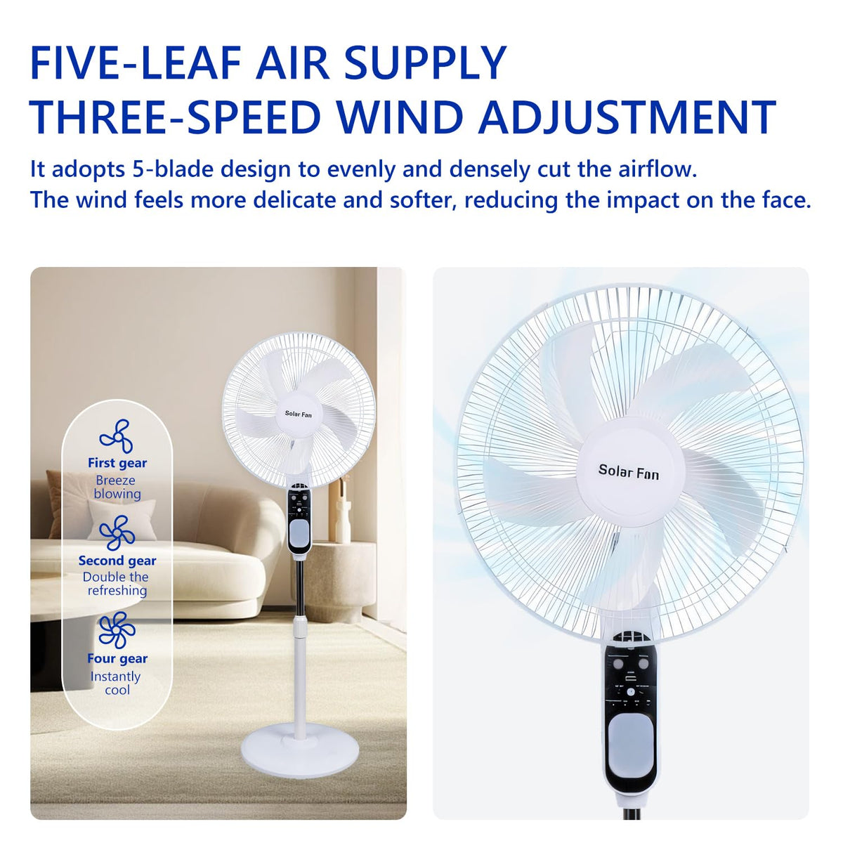 16in Solar Vertical Fan with Remote Control V30690