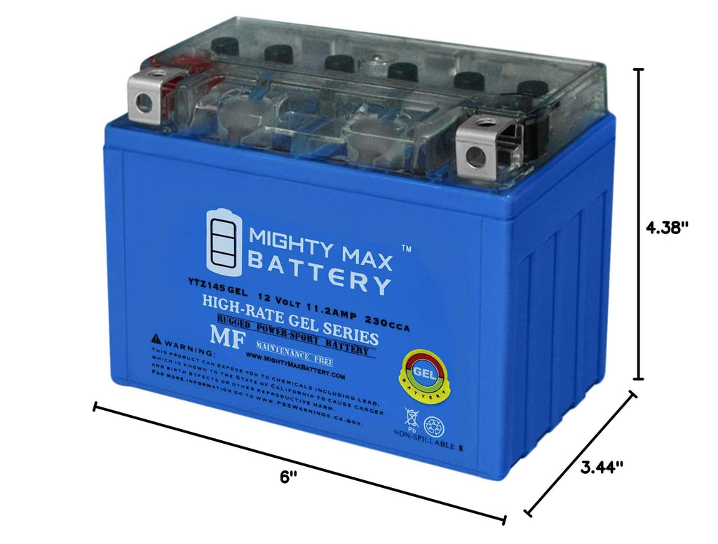 12 Volt 11.2 AH GEL Type 230 CCA Rechargeable Maintenance Free SLA AGM Motorcycle Battery C251