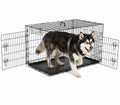 48 inch Folding Metal Wire Dog Crate with Double Door B28549