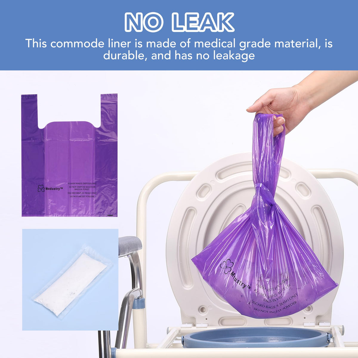 Commode Liners 60 Pack with Absorbent Powder Packs Z735875