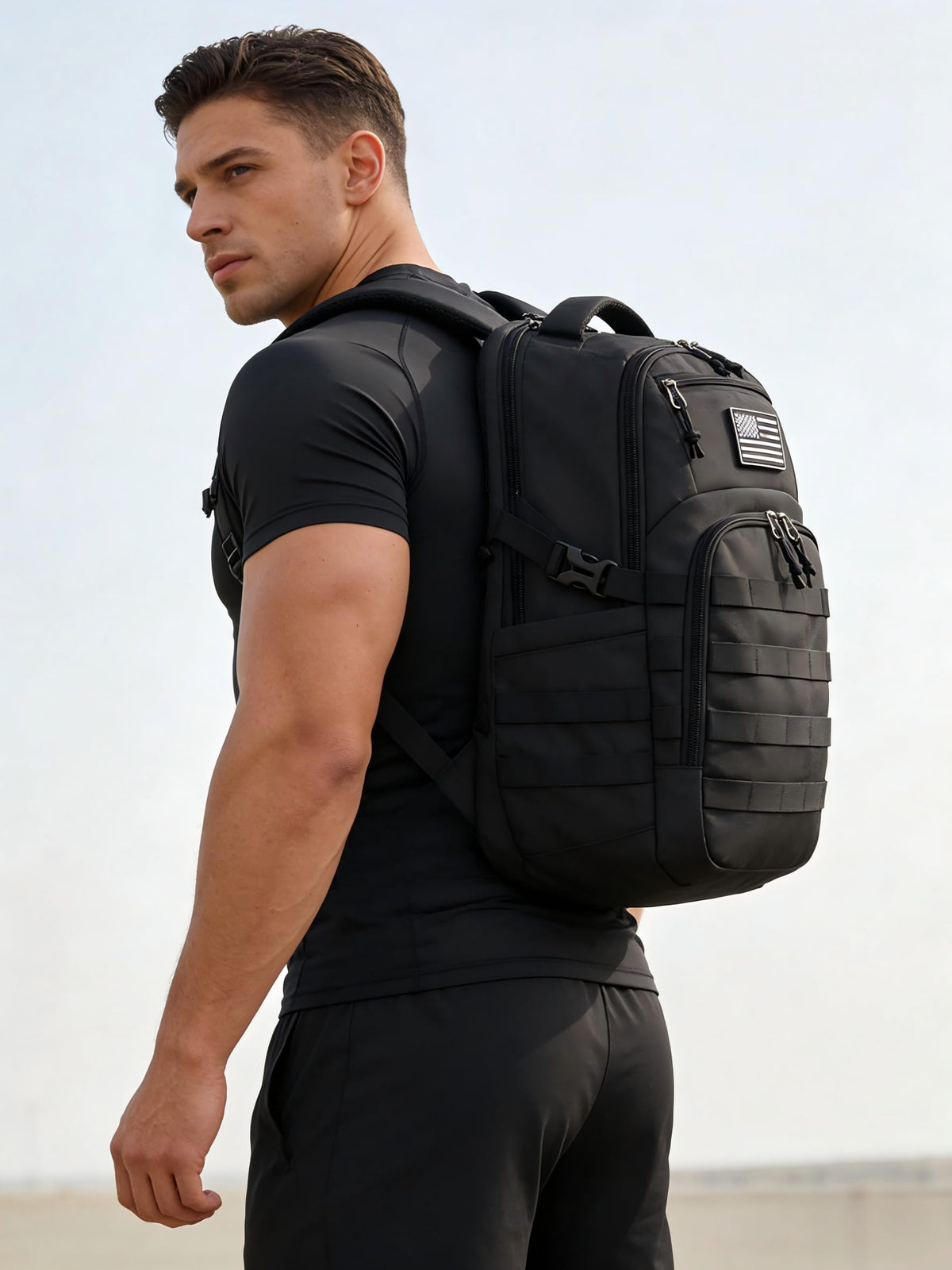 Black Small Tactical Backpack X4708