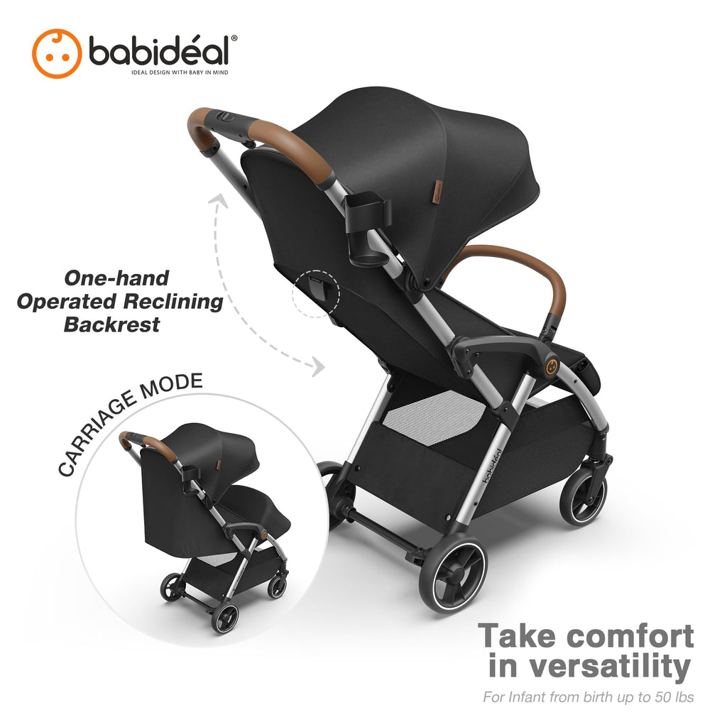 Lightweight Self-Folding Baby Stroller with Canopy and Cup Holder D152