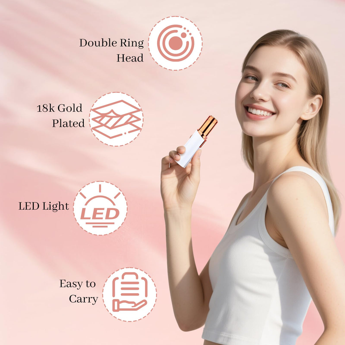 Rechargeable Facial Hair Remover with LED Light I260565